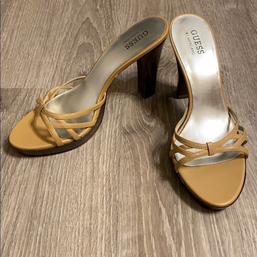 Guess by Marciano 4” Tan Heels Size 8M